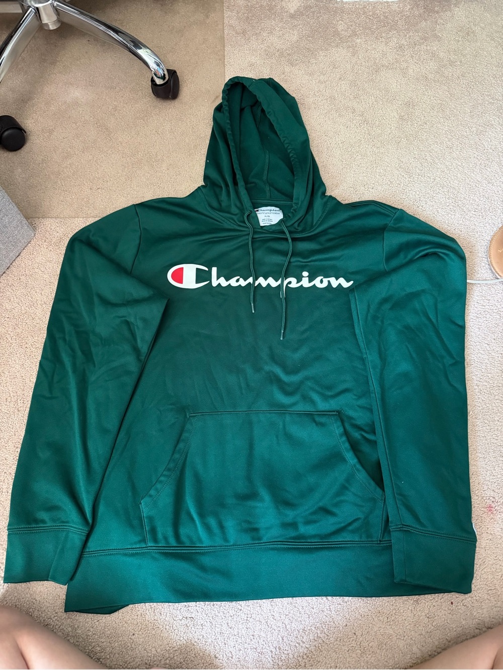 Champion Forest Green Pullover Hoodie with Script Tag